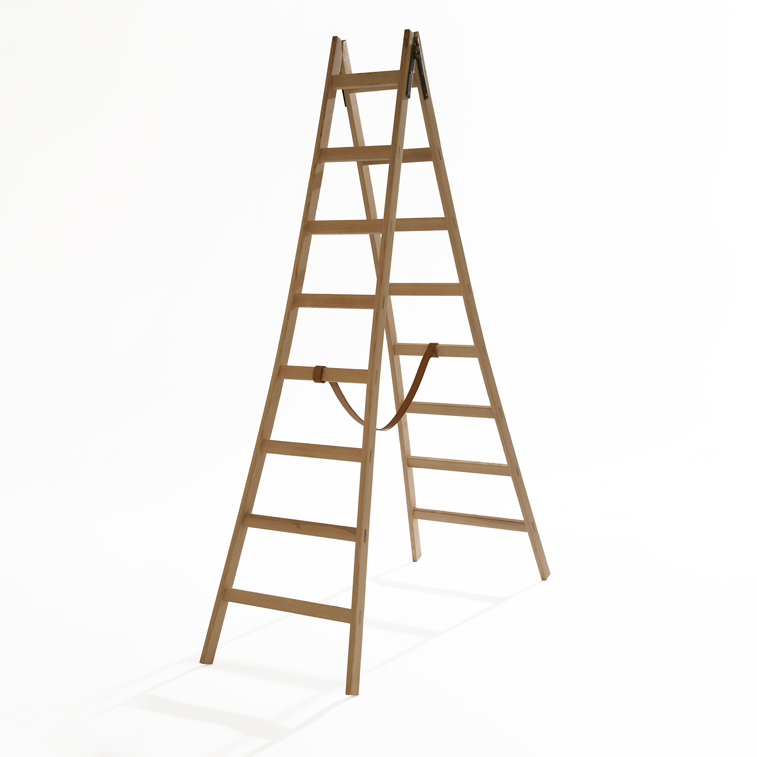 massief houten ladder vooraanzicht